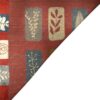 Authentic Handwoven Persian Pictorial Gabbeh Rug - Leaf Motifs Red Wool