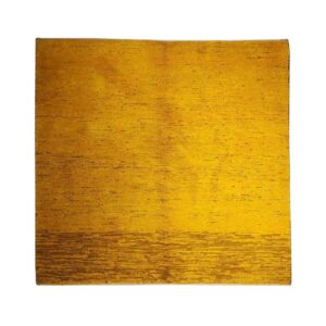 Authentic Handwoven Persian Minimalist Gabbeh Rug – Solid Yellow Wool