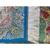 Hand-Knotted Persian Qom Silk Rug (Lachak Toranj Floral Medallion) - Turquoise
