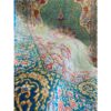 Hand-Knotted Persian Qom Silk Rug (Lachak Toranj Floral Medallion) - Turquoise
