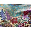 Hand-Knotted Persian Qom Silk Rug (Lachak Toranj Floral Medallion) - Turquoise