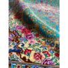 Hand-Knotted Persian Qom Silk Rug (Lachak Toranj Floral Medallion) - Turquoise