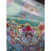 Hand-Knotted Persian Qom Silk Rug (Lachak Toranj Floral Medallion) - Turquoise