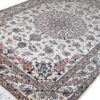 Hand-Knotted Persian Naein Rug (Lachak Toranj Floral Medallion) - Cream Silk & Wool