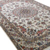 Hand-Knotted Persian Naein Rug (Lachak Toranj Floral Medallion) - Cream Silk & Wool