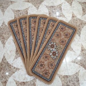 Carpet Stair Tread Indoor – Persian Inspired Floral Design, 6 Pcs