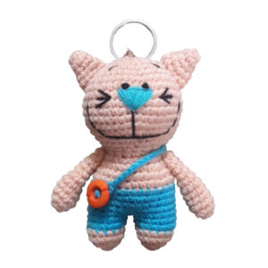 Handmade Crochet Keychain – Cat Animal Shape