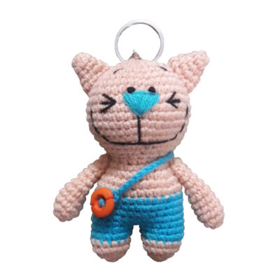 Handmade Crochet Keychain - Cat Animal Shape