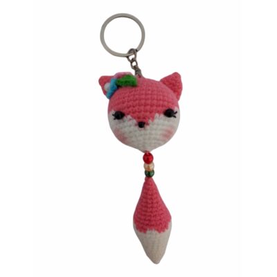 Handmade Crochet Keychain - Fox Animal Shape