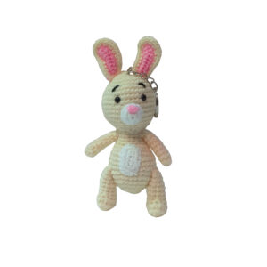 Handmade Crochet Keychain – Yellow Rabbit Animal Shape