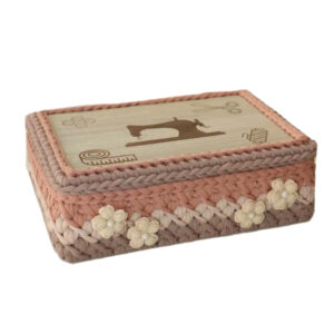 Crochet Sewing Basket with Multiple Compartments