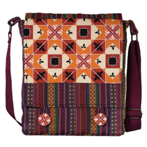 Traditional Striped Crossbody Shoulder Bag for Women