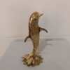 Decorative Brass Dolphin Figurine - Marine Life Sculpture
