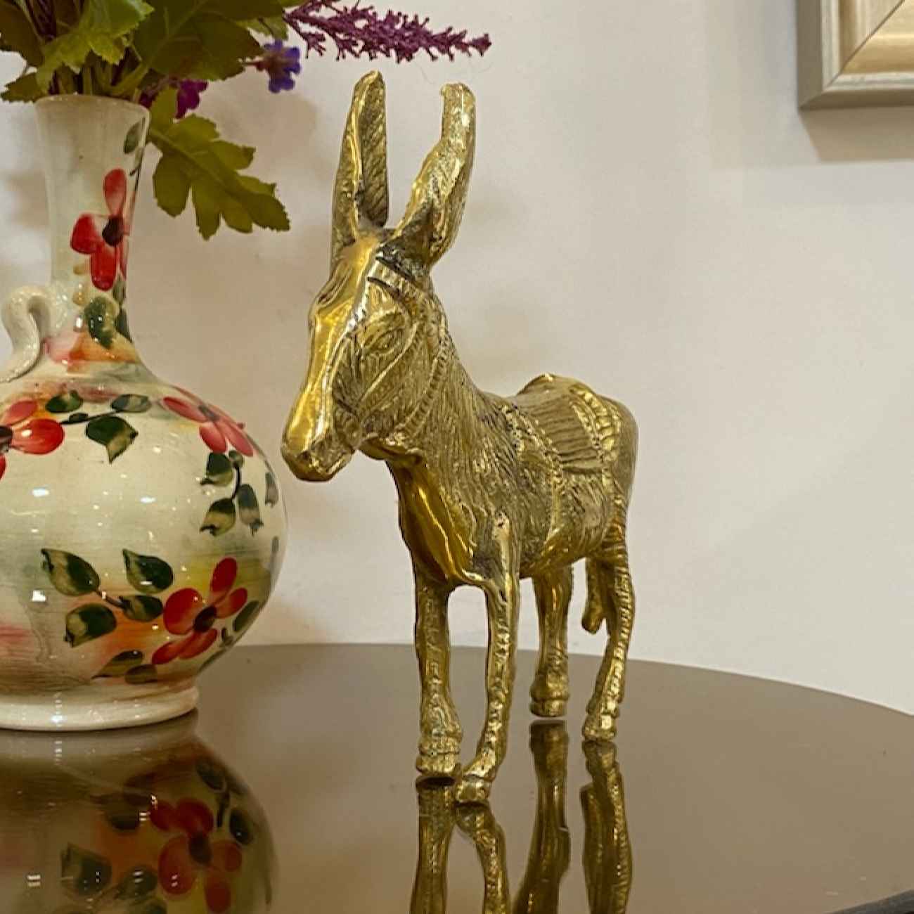 Decorative Brass Donkey Figurine – Rustic Farm Decor