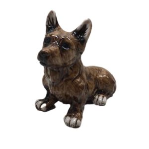 Decorative Sitting Brown Dog Figurine – Charming Pet Sculpture
