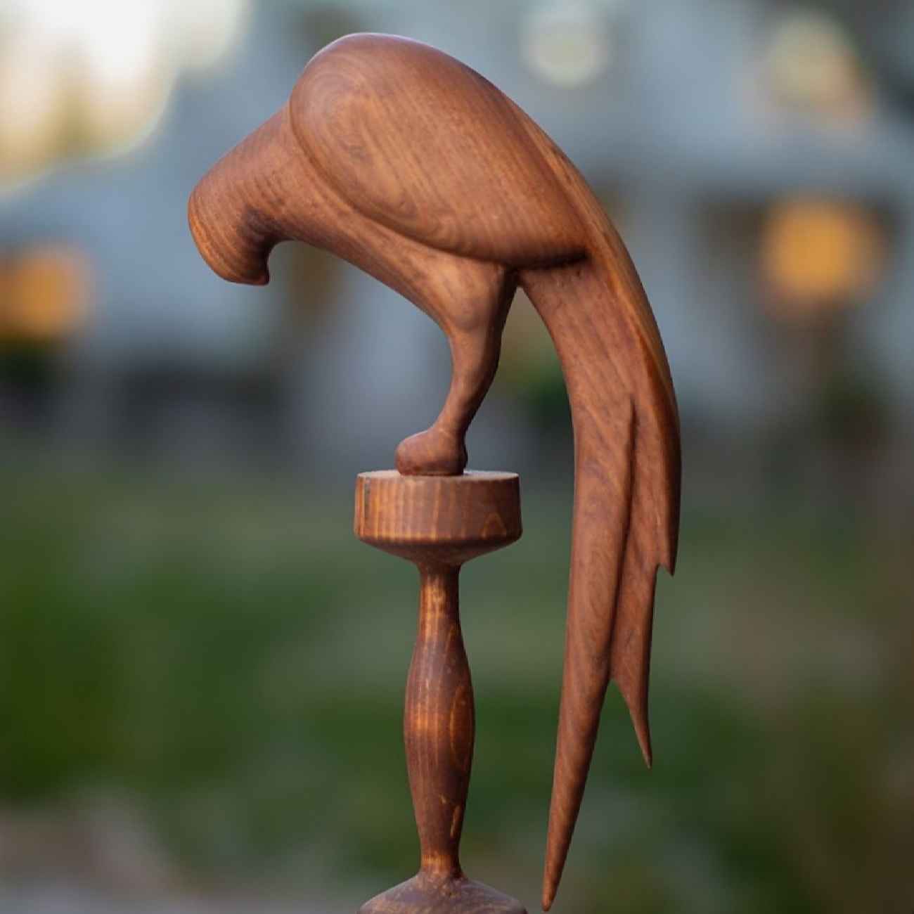 Decorative Wooden Bird Figurine – Handcrafted Natural Home Decor