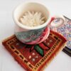 Persian Kilim Coaster – Stars Design, Handwoven Wool Square for Home & Kitchen