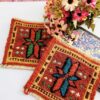 Persian Kilim Coaster – Stars Design, Handwoven Wool Square for Home & Kitchen