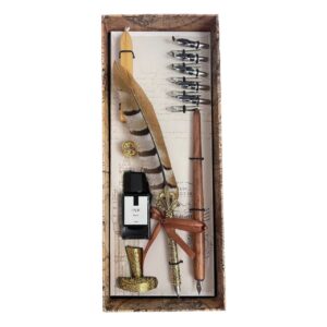 Pheasant Feather Pen Set Royal Design