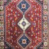 Hand-Knotted Persian Qashqai Tribal Rug (Geometric Diamond Pattern) - Red Wool