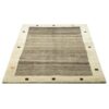 Genuine Handwoven Persian Minimalist Gabbeh Rug - Bordered Brown & Cream Wool
