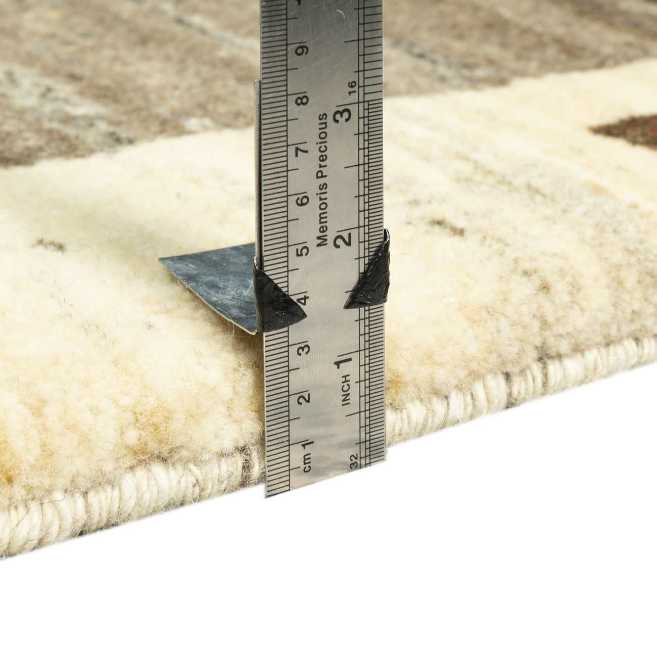 Genuine Handwoven Persian Minimalist Gabbeh Rug – Bordered Brown & Cream Wool