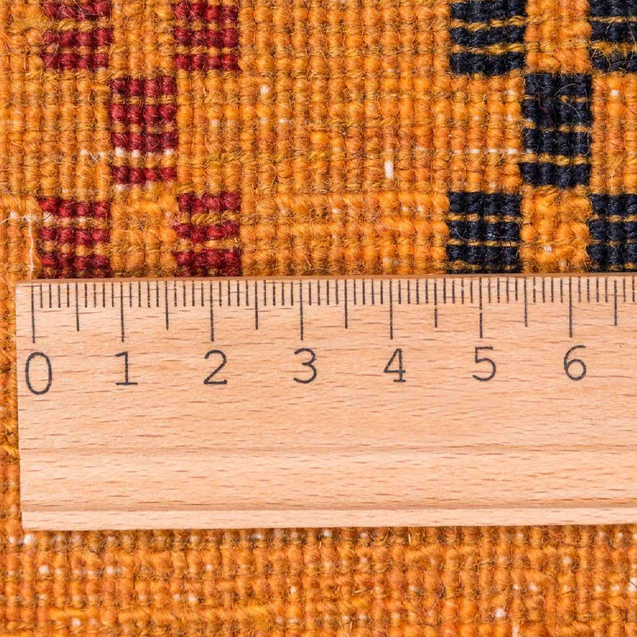 Genuine Handwoven Persian Minimalist Gabbeh Rug – Bordered Orange Wool
