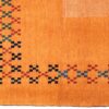 Genuine Handwoven Persian Minimalist Gabbeh Rug - Bordered Orange Wool