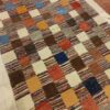 Genuine Handwoven Persian Geometric Gabbeh Rug - Checkered Brown Wool