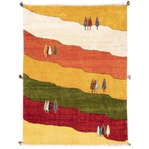 Genuine Handwoven Persian Tree of Life Gabbeh Rug – Colorful Wool