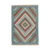 Blue Fars Qashqai Geometric Kilim Rug - Genuine Handwoven Persian Wool