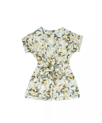 Baby Girl's Romper with Leafy Design