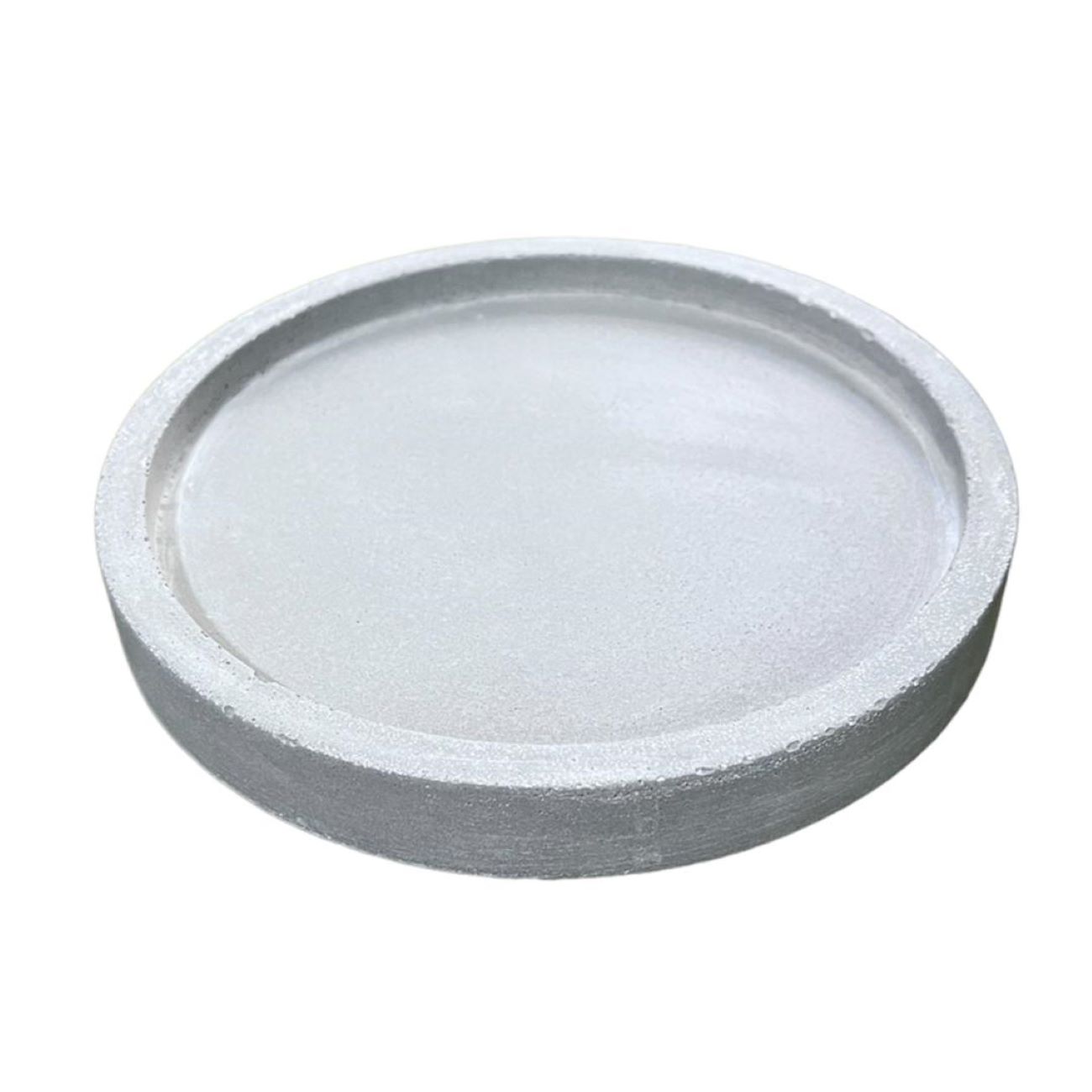 Minimalist White Concrete Serving Tray – Round Decorative Tray