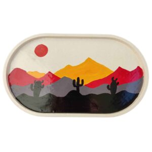 Handcrafted Concrete Serving Tray – Oval White Mountain Design Tray