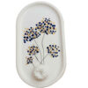 Handcrafted Concrete Serving Tray - Oval White Dandelion Design Tray