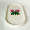 Handcrafted Concrete Serving Tray - Oval Painted Butterfly Design Tray
