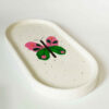 Handcrafted Concrete Serving Tray - Oval Painted Butterfly Design Tray