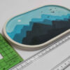 Handcrafted Concrete Serving Tray - Oval Painted Mountain Design Tray
