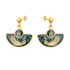 Gold Plated Drop Earrings Handcrafted Dream Catcher with Agate
