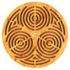 Handcrafted Wooden Trivet Labyrinth Design for Table Protection