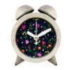 Handmade Concrete Twin Bell Clock with Fabric