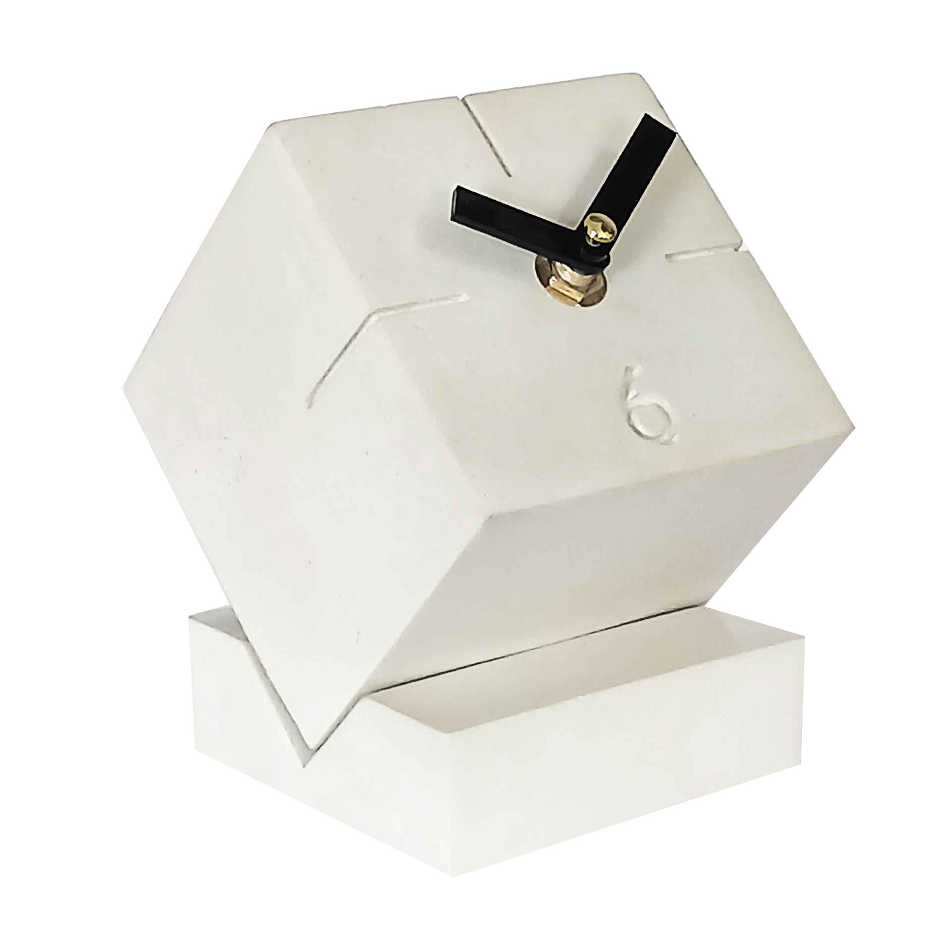Handcrafted Concrete Desk Clock – Minimalist Square