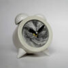 Handmade Concrete Twin Bell Clock with Marble Design