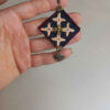 Persian Embroidered Earrings - Black Diamond Pendant Design