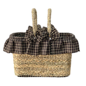 Handwoven Palm Leaf Storage Basket – Round with Lid