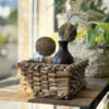 Handwoven Straw Storage Basket - Rectangular Shelf Organizer