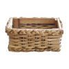 Handwoven Straw Storage Basket - Rectangular Shelf Organizer