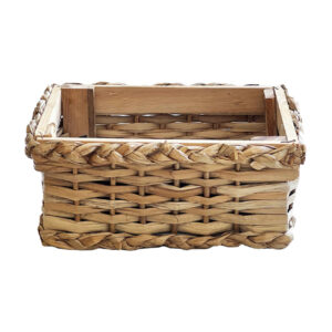 Handwoven Straw Storage Basket – Rectangular Shelf Organizer