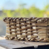 Handwoven Straw Storage Basket - Rectangular Shelf Organizer