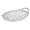 Casual Rectangular Melamine Serving Tray - Floral White & Gray Tray
